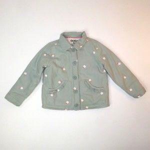 OshKosh B'gosh Jacket, Green with Flower Pattern, Toddler Size 3T